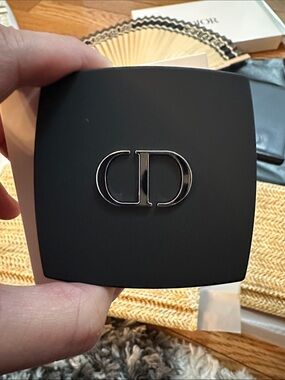 Dior Black Compact with Silver CD Logo